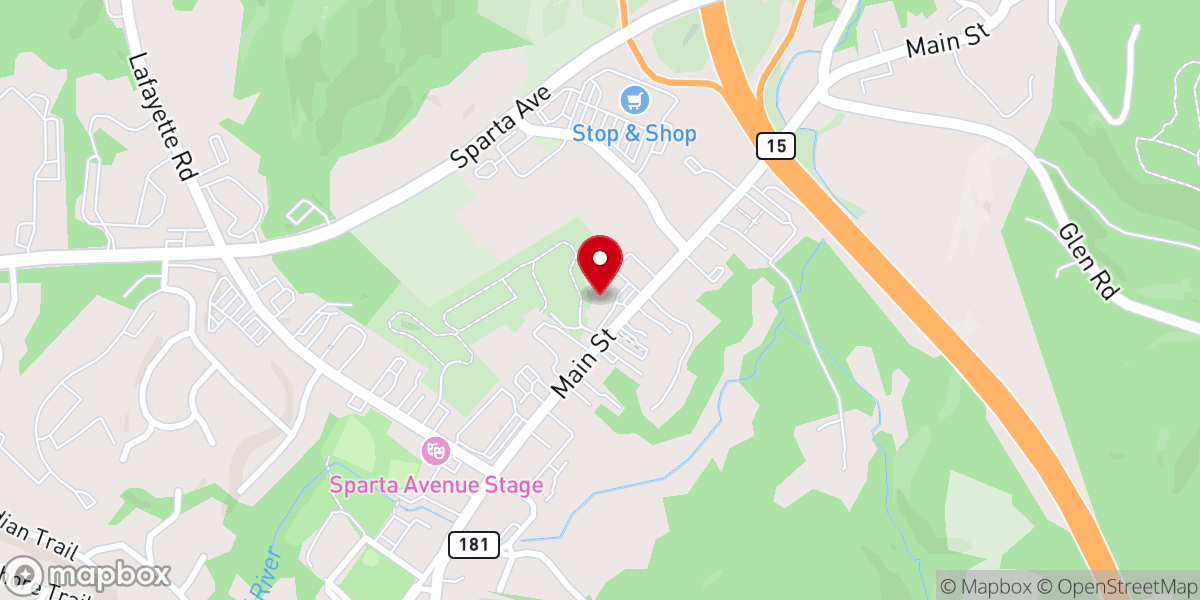 Map showing location of First Presbyterian Church of Sparta