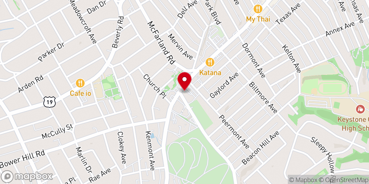 Map showing location of Greater Pittsburgh Korean United Methodist Church