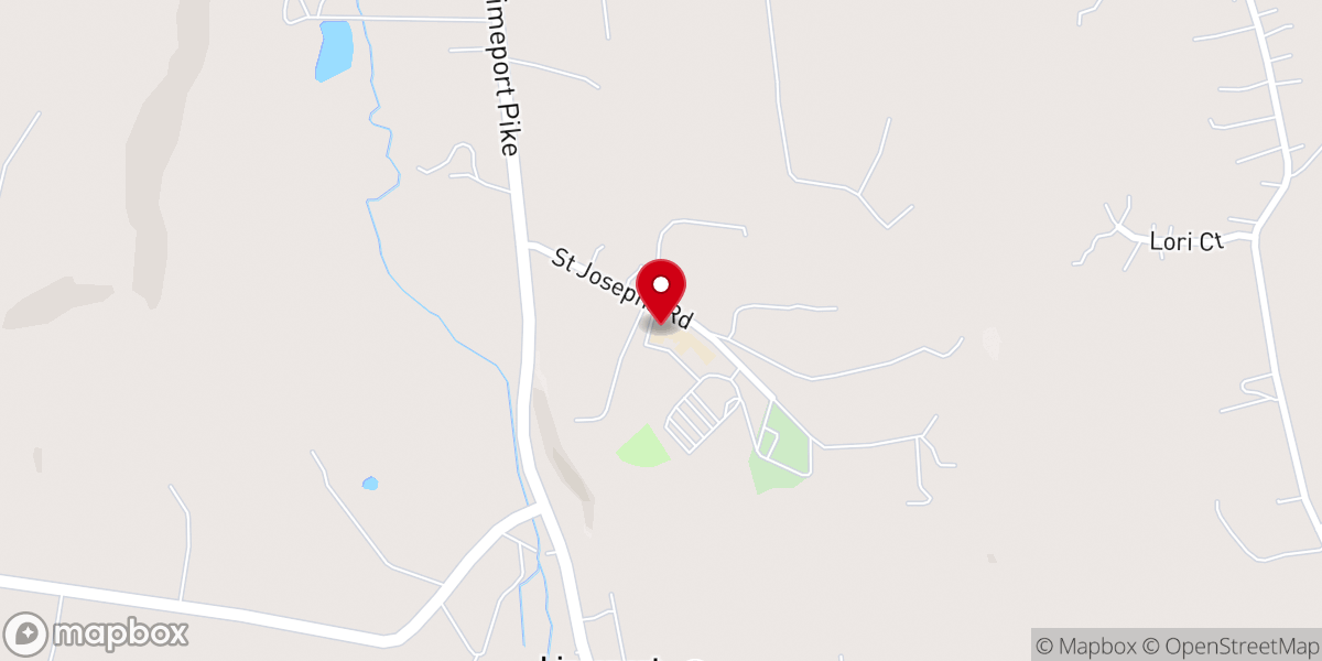 Map showing location of St Joseph Parish Center