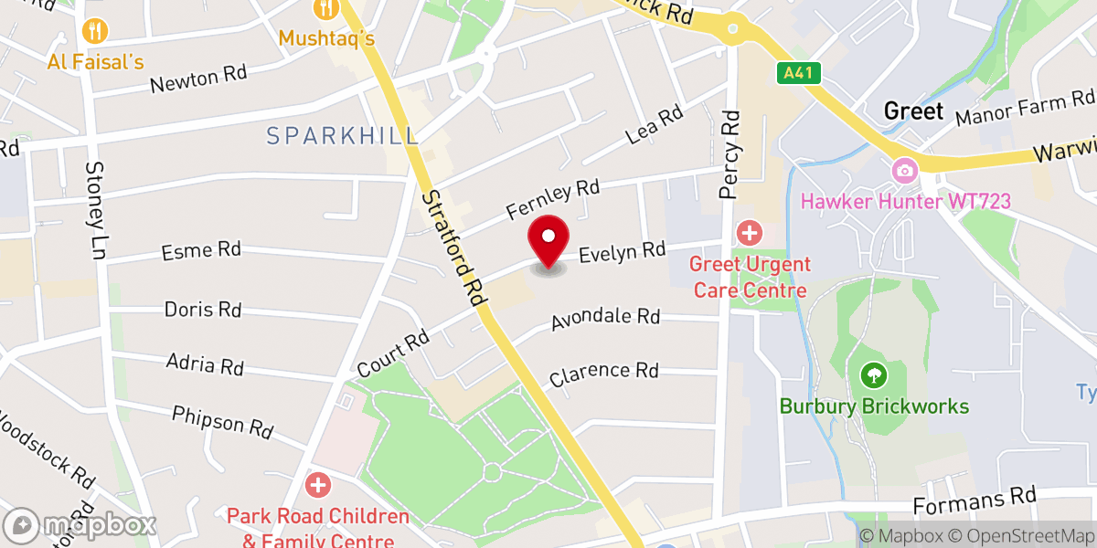 Map showing location of English Martyrs R C Church