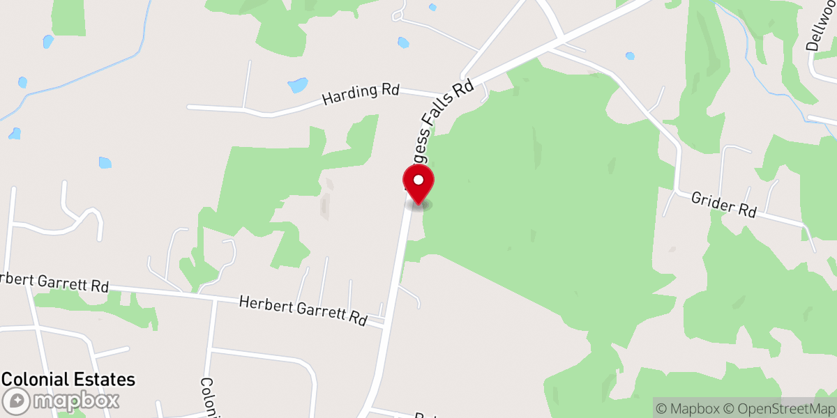 Map showing location of Burgess Falls Road Baptist Church