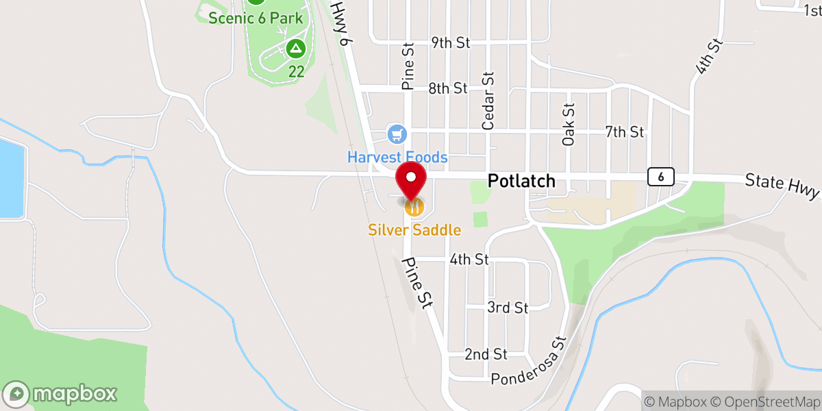 Map showing location of Potlatch Food Pantry