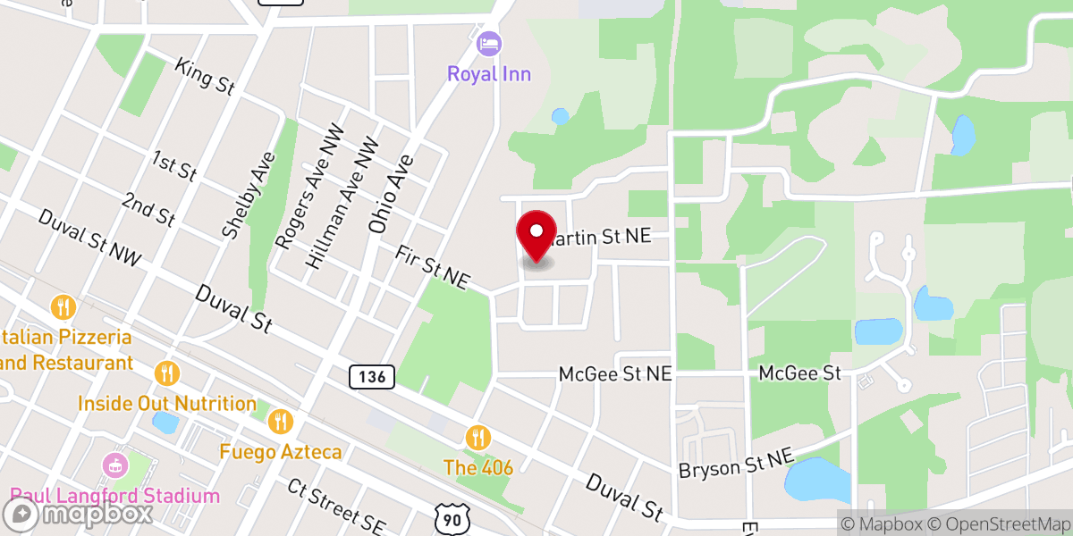 Map showing location of Springfield Missionary Baptist Church