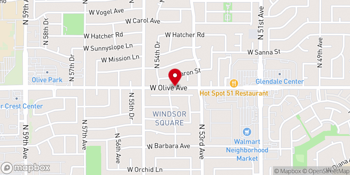 Map showing location of Prophetic Vision Ministries Inc
