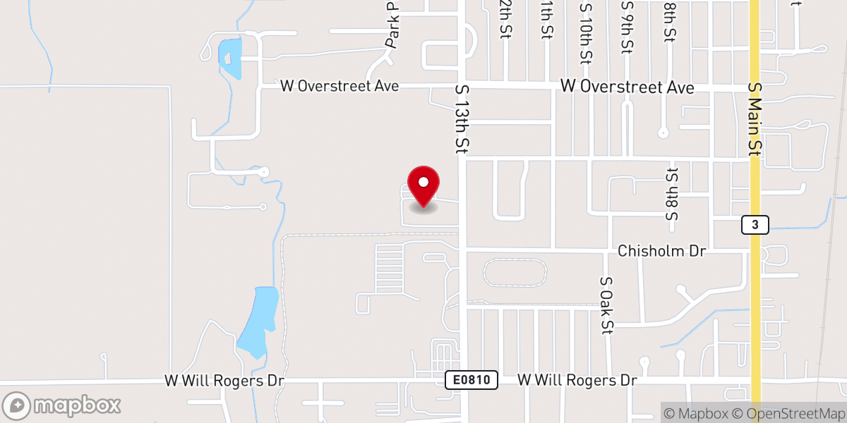Map showing location of First Baptist Church Kingfisher