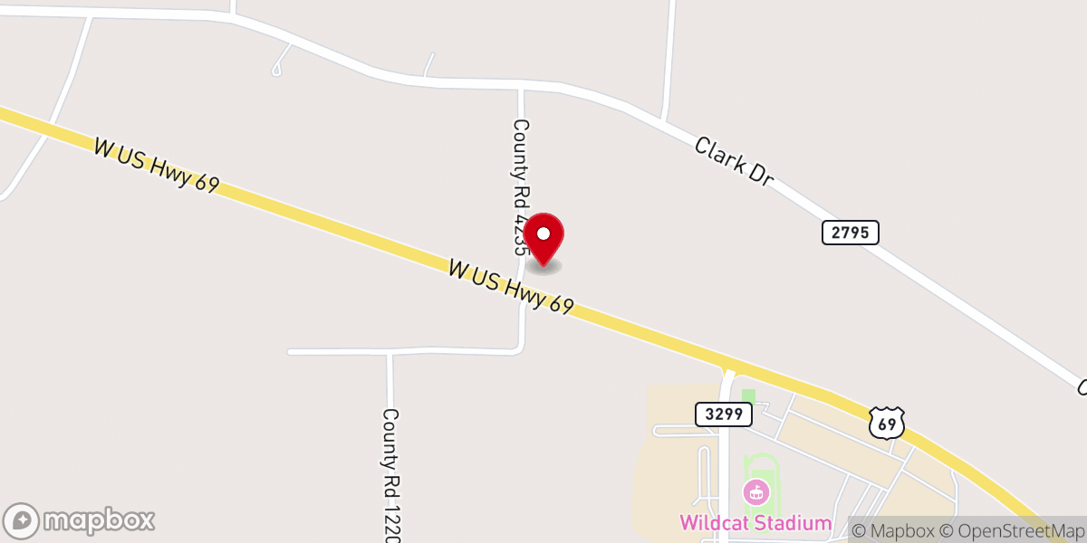 Map showing location of Clarks Chapel Church of God