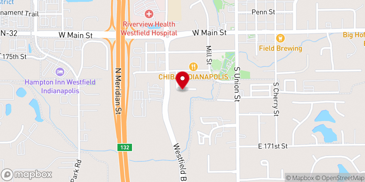 Map showing location of Westfield Friends Church