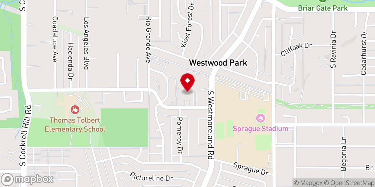 Map showing location of Miracle Center Church-Dallas