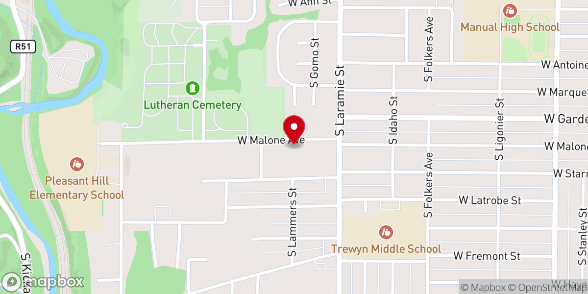 Map showing location of Emmanuel Church of God in Christ