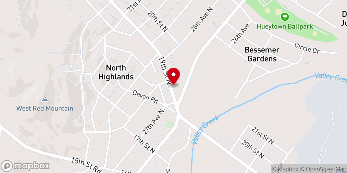 Map showing location of Blessed Assembly Fresh Fire