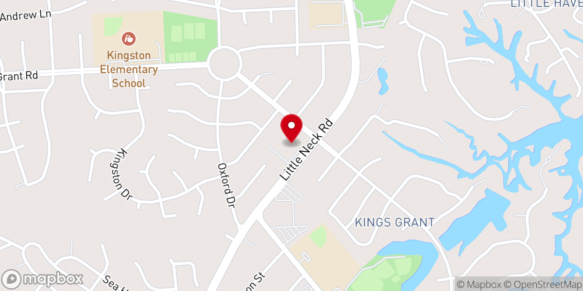 Map showing location of King's Grant Presbyterian Church