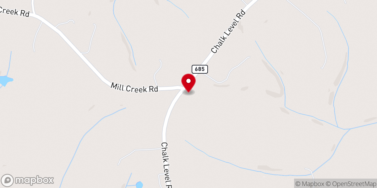Map showing location of Mill Creek Community Church