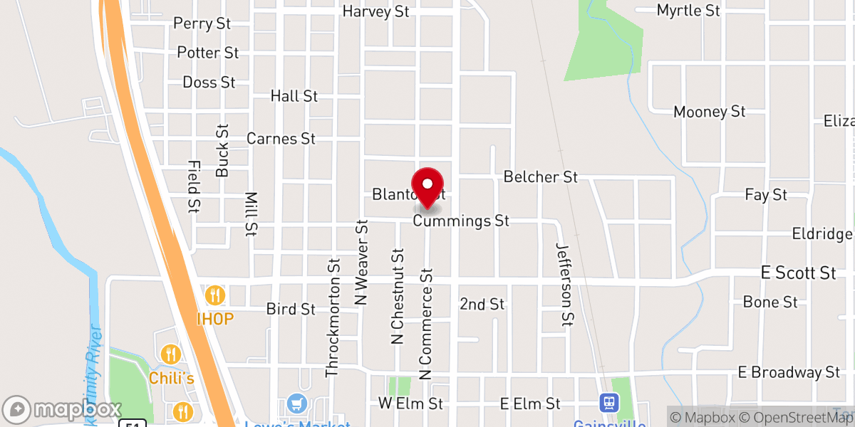 Map showing location of Commerce St Church of Christ