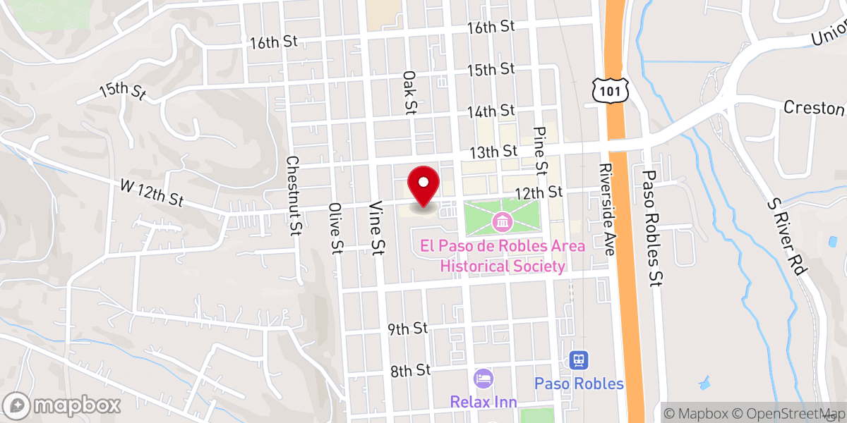 Map showing location of The Piccolo at Paso Robles Inn