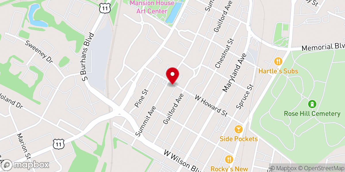 Map showing location of Iglesia en Maryland (Iglesia de Dios Pentecostal MI Hagerstown)