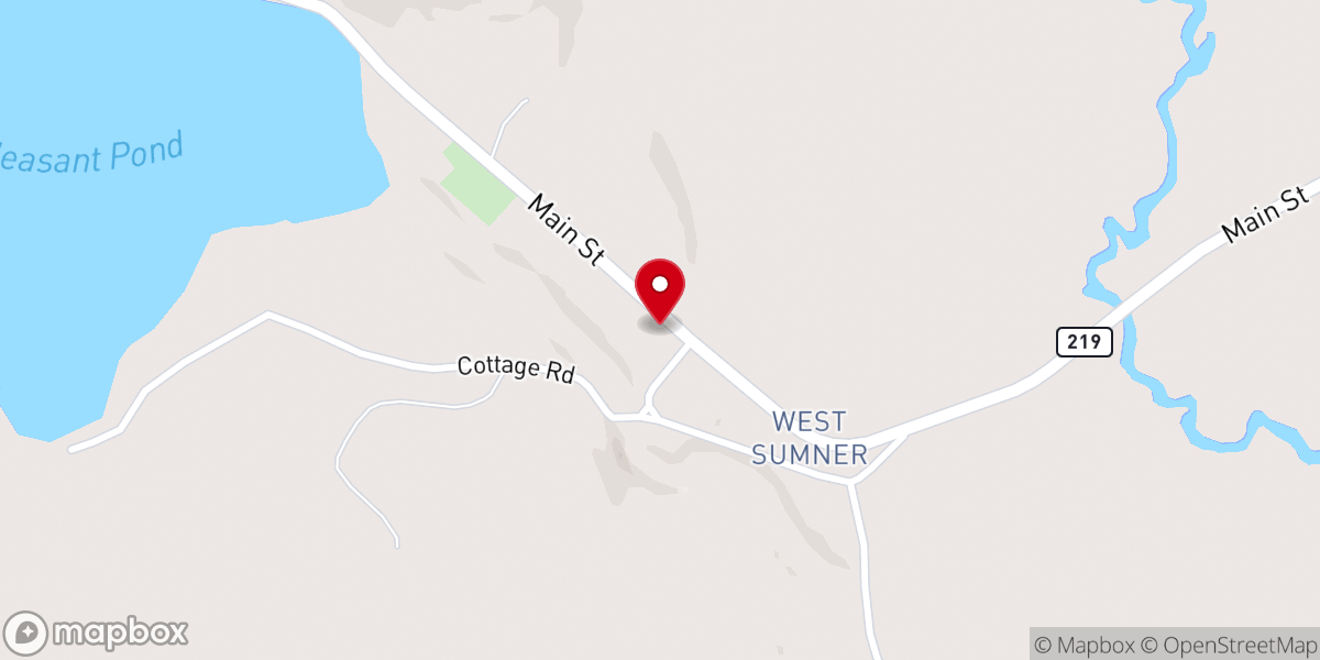 Map showing location of First Universalist Society of West Sumner