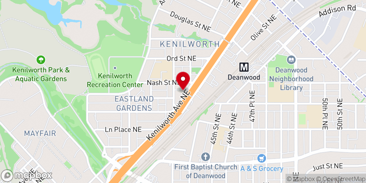 Map showing location of Zion Baptist Church of Eastland Gardens