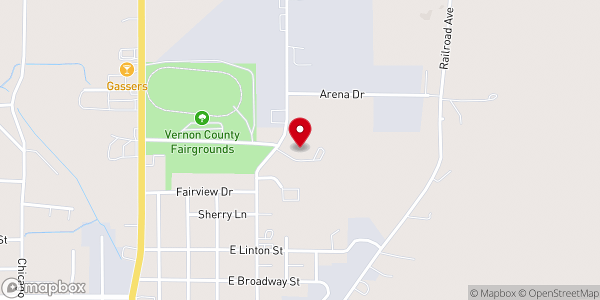 Map showing location of Viroqua Church of Christ