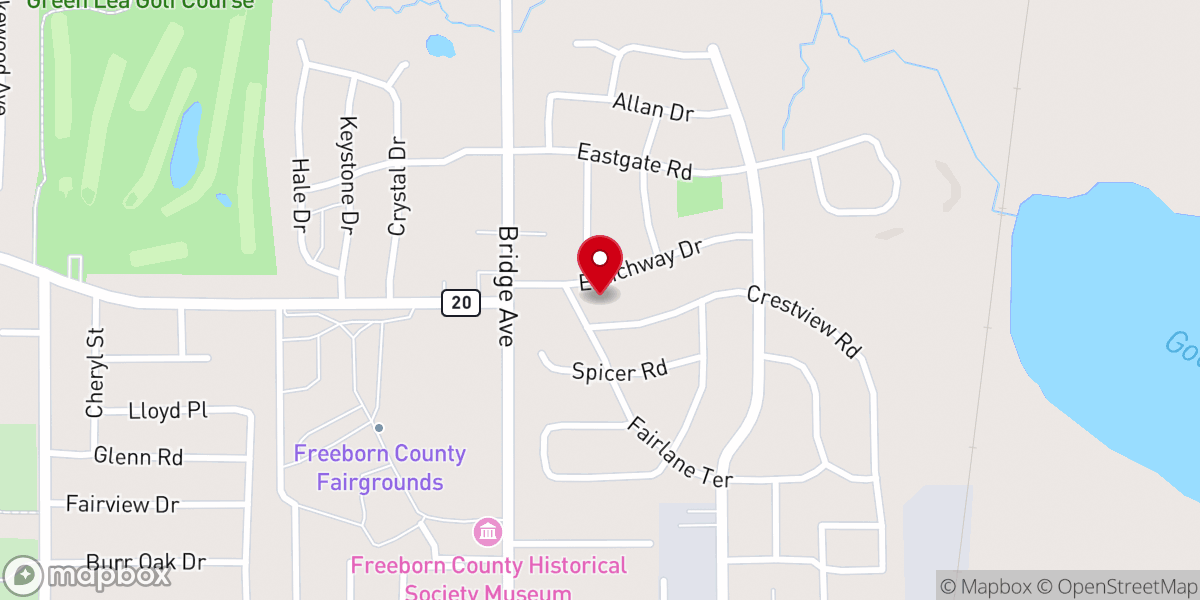 Map showing location of Faith Baptist Church