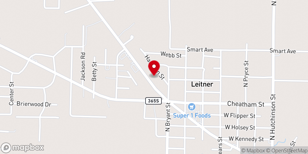 Map showing location of Central Baptist Church