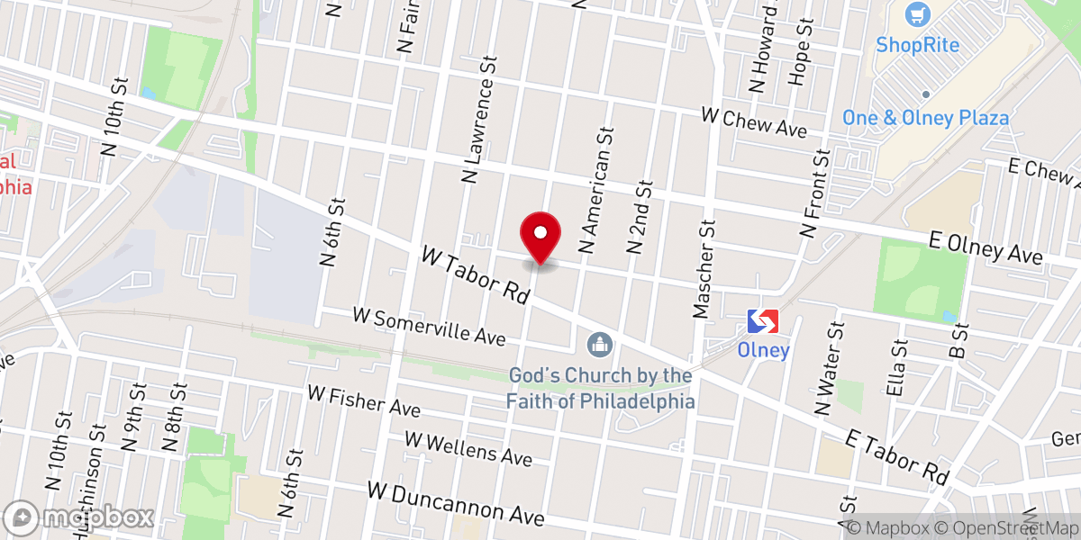 Map showing location of Philadelphia Bible Church International