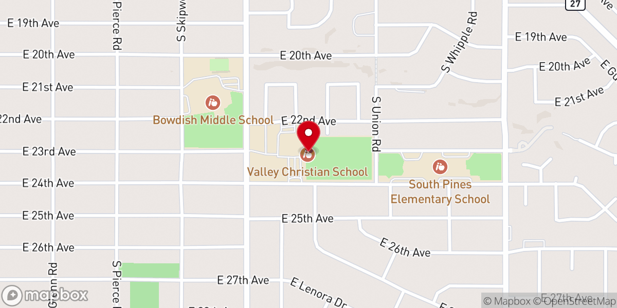 Map showing location of Valley Fourth Church