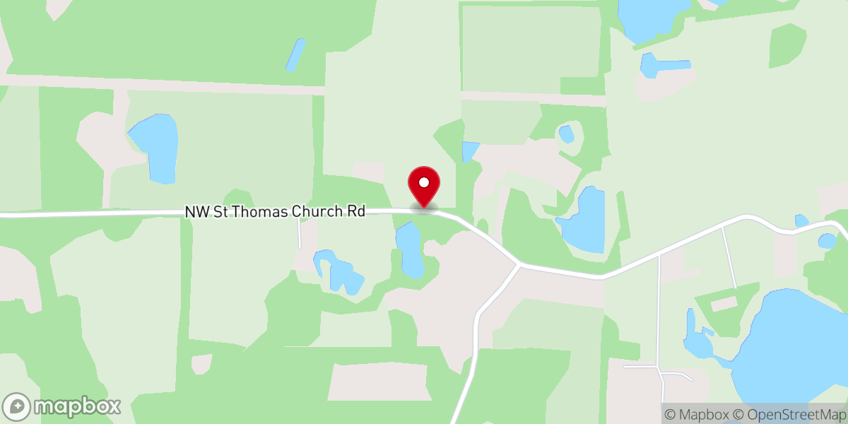 Map showing location of Saint Thomas Church