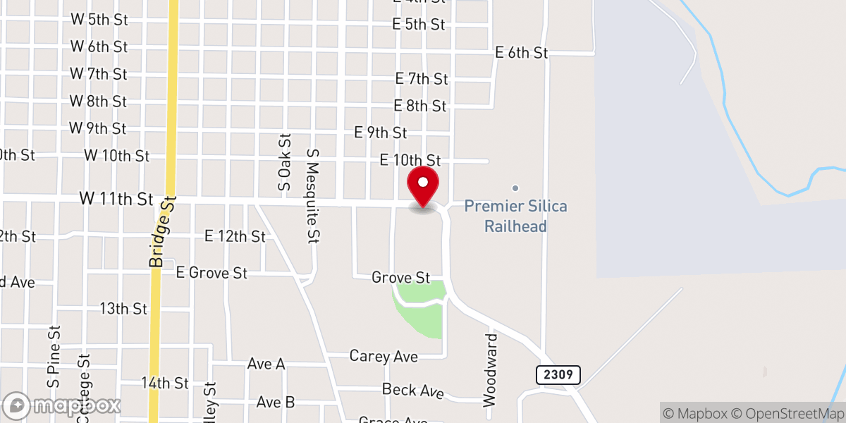Map showing location of McCulloch County Resource Center