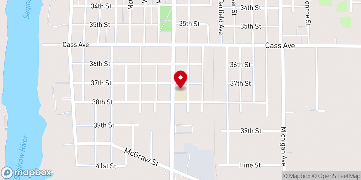 Map showing location of Trinity Lutheran School