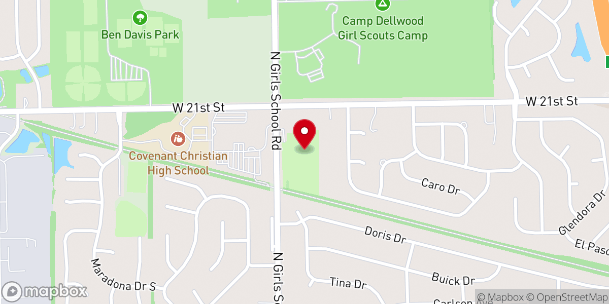 Map showing location of Chapel Rock Christian Church