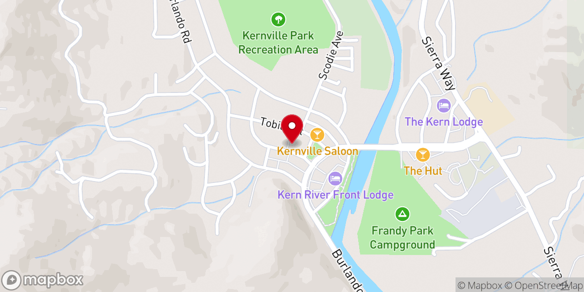 Map showing location of St Peter's Anglican Church, Kernville