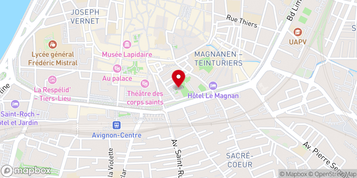 Map showing location of Archevêché d'Avignon
