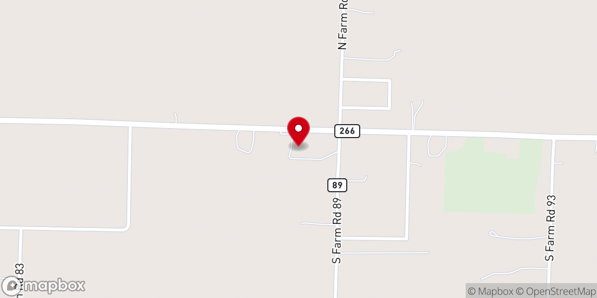 Map showing location of Hillside Baptist Church