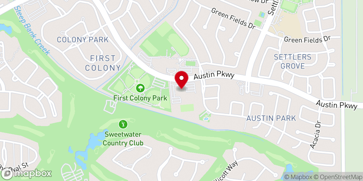 Map showing location of Christ Church Sugar Land