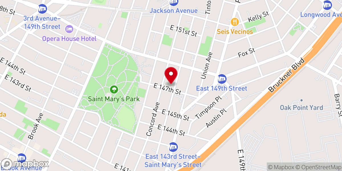 Map showing location of Iglesia Pentecostal Unida Hispana