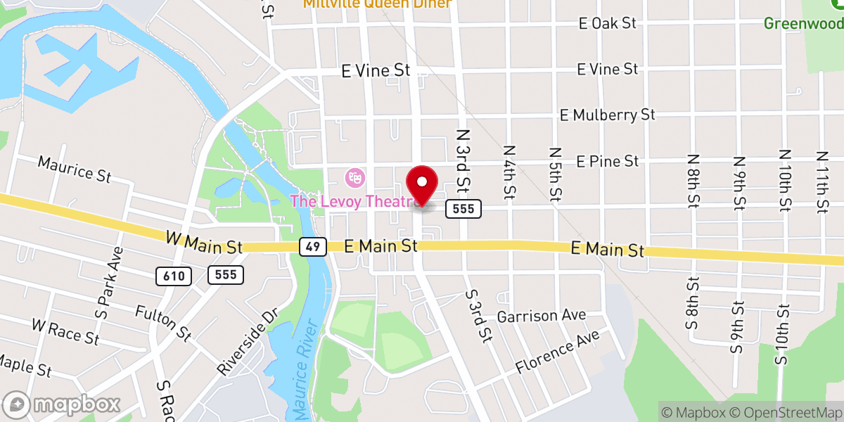 Map showing location of Central Baptist Church