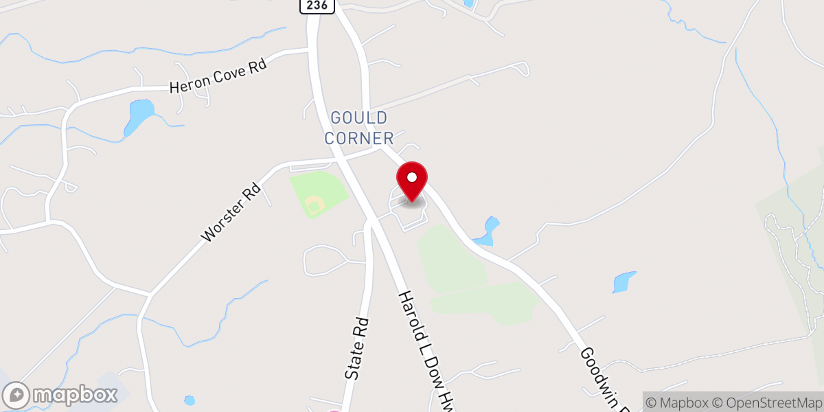 Map showing location of Eliot Baptist Church