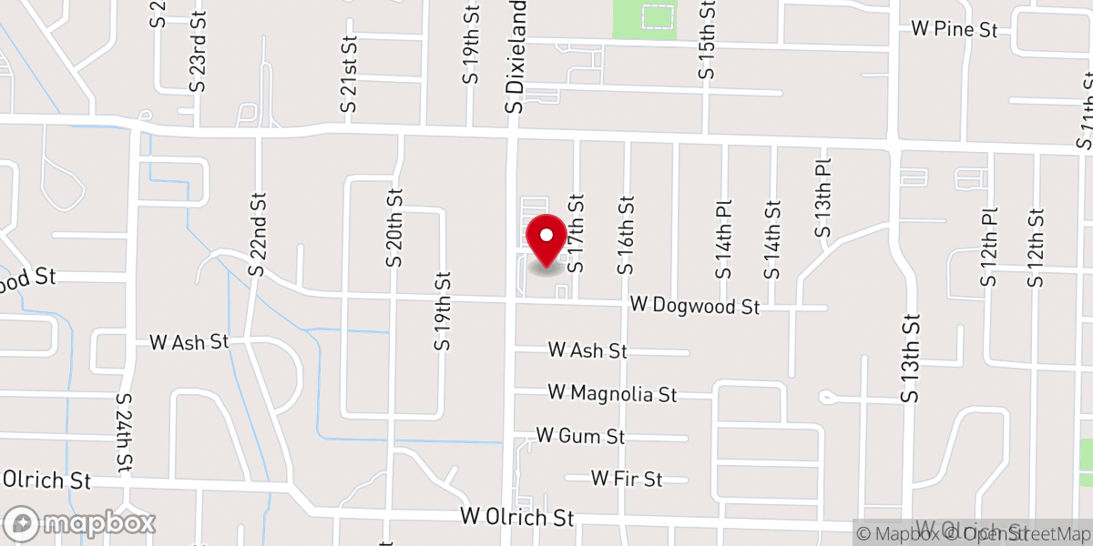 Map showing location of Southside Church of Christ