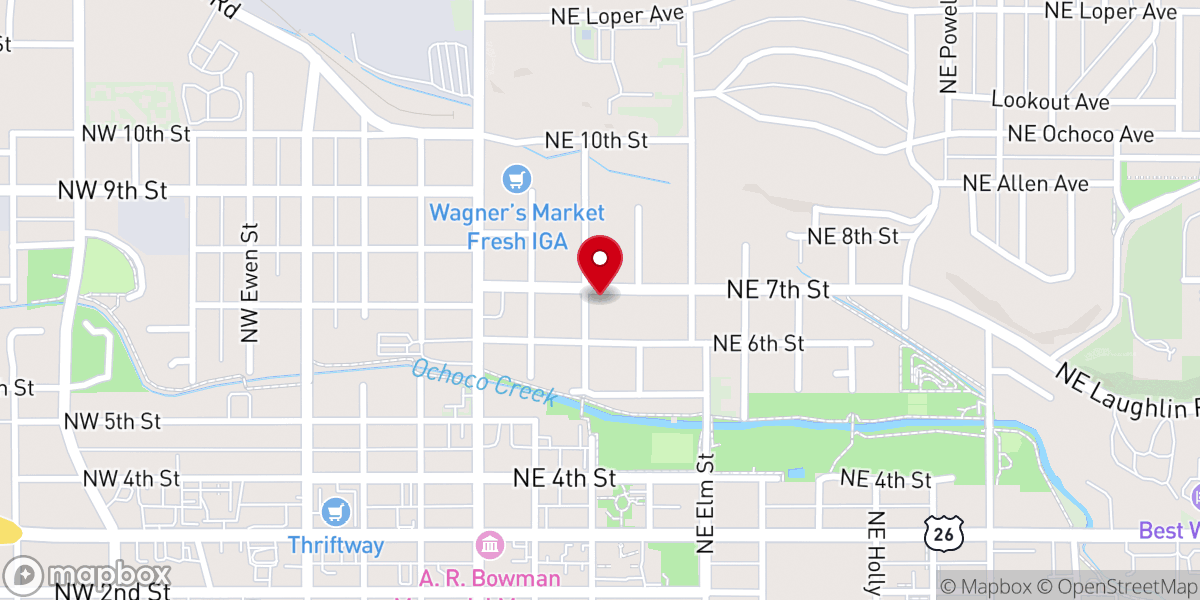 Map showing location of Grace Baptist Church