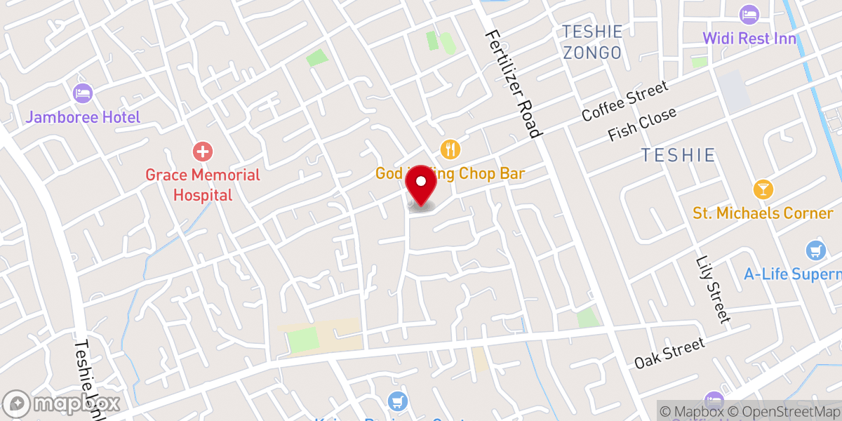Map showing location of LIFE REFORM CHURCH HEADQUARTERS TESHIE