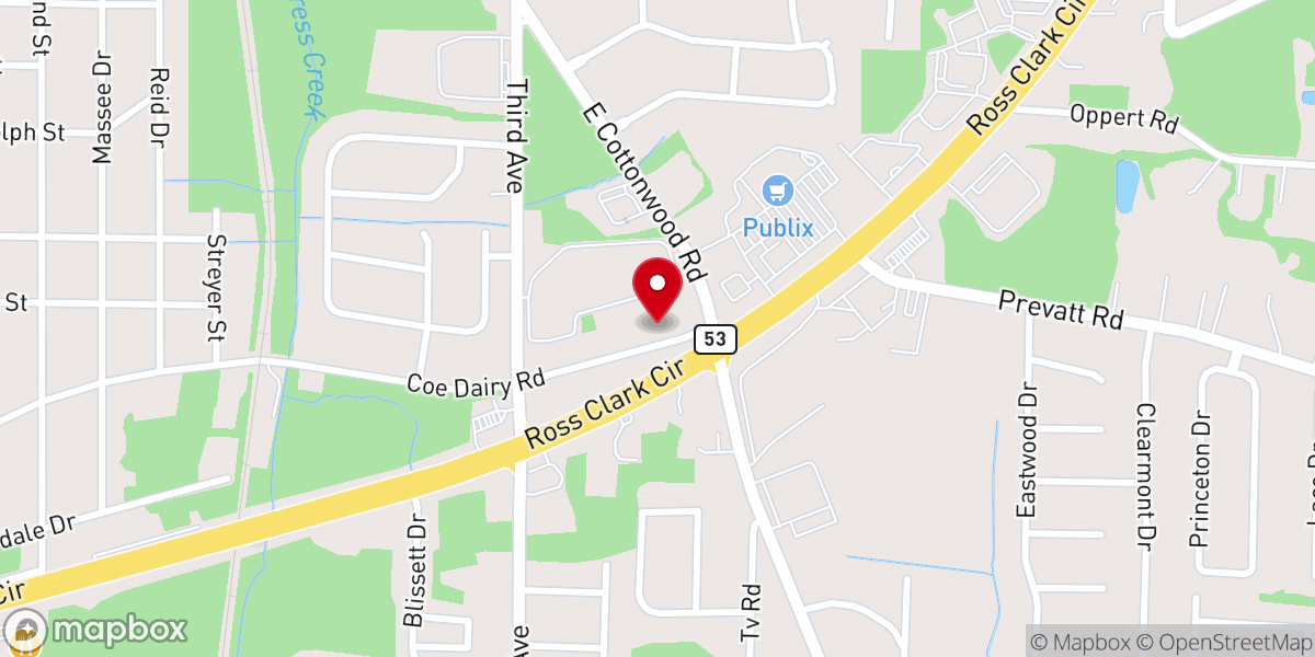 Map showing location of The Pentecostals of Dothan