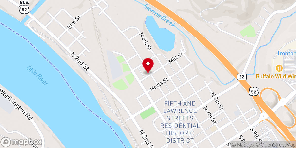 Map showing location of City Mission Church