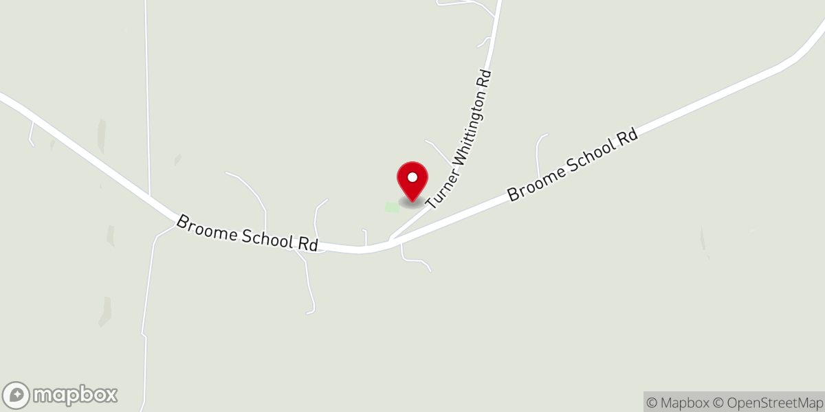 Map showing location of Pine Bluff Church