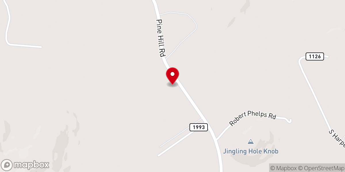 Map showing location of Pine Hill Church