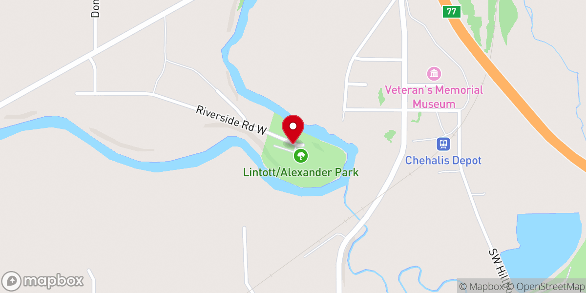 Map showing location of Alexander Park