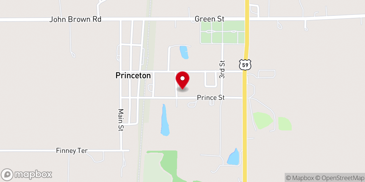 Map showing location of Princeton United Methodist Church