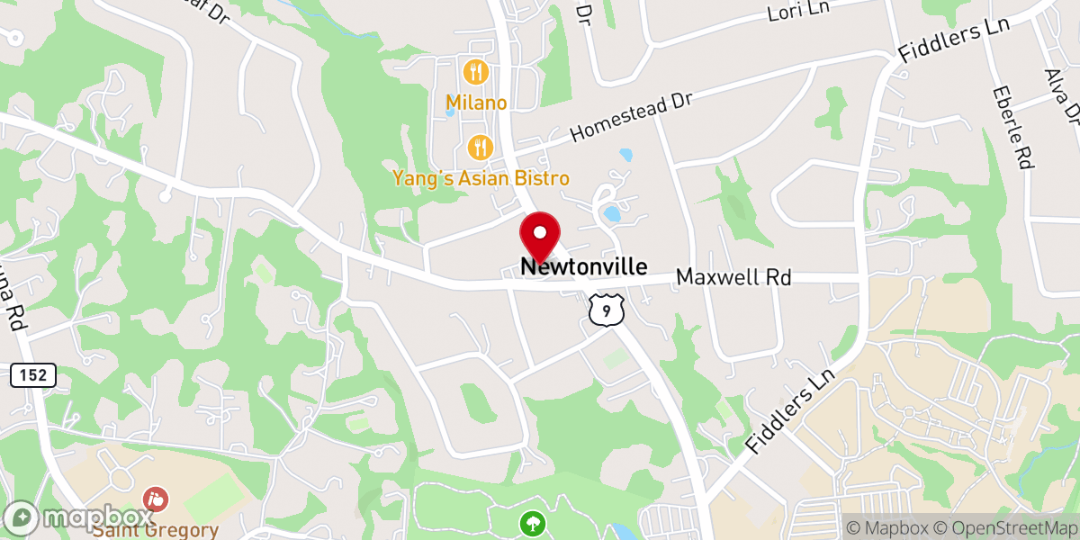 Map showing location of Newtonville United Methodist Church
