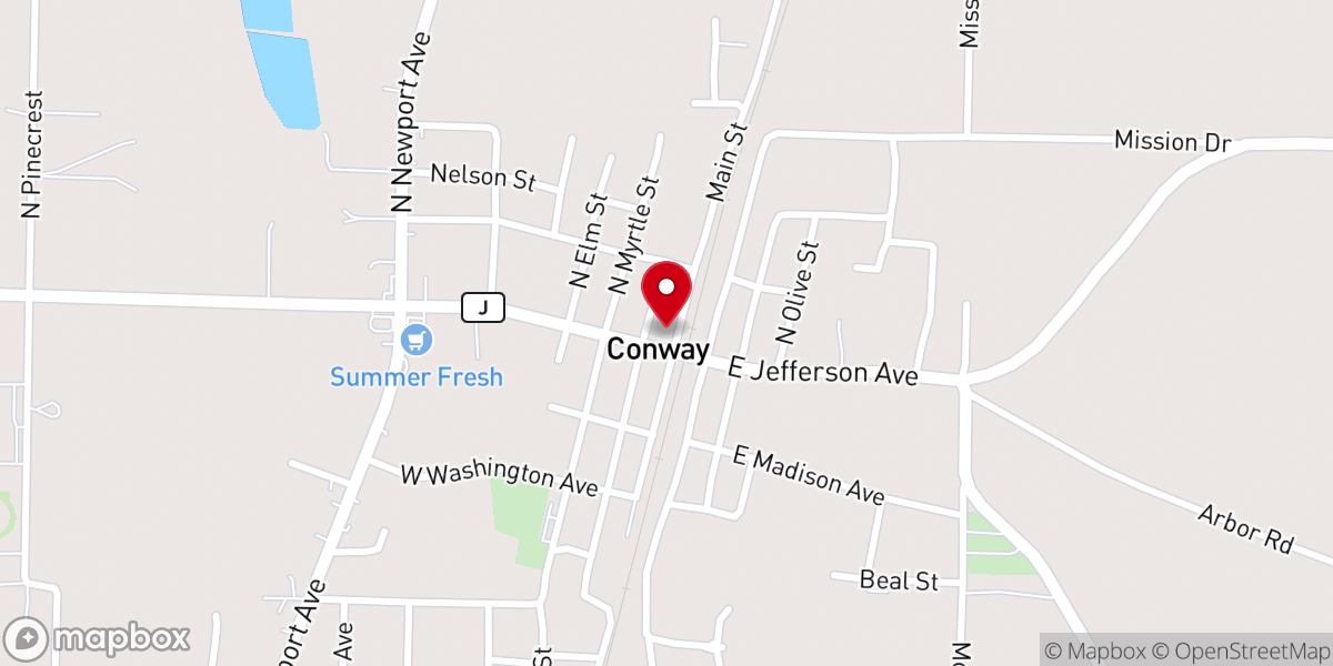 Map showing location of LifePoint Conway Church