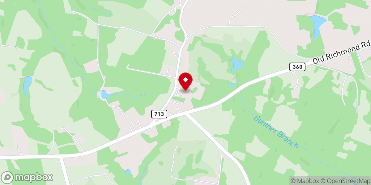 Map showing location of Oak Grove Baptist Church
