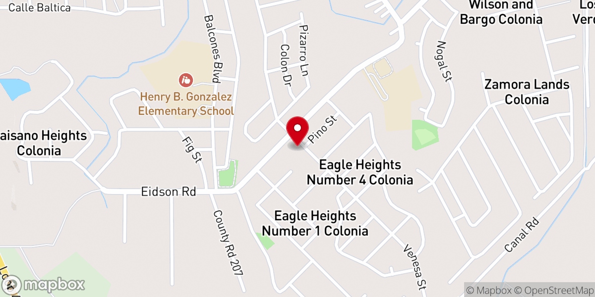 Map showing location of Cristo Rey Chapel